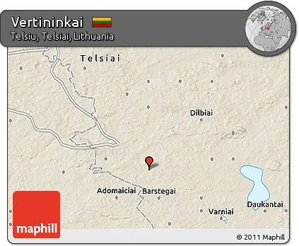 Shaded Relief 3D Map of Vertininkai