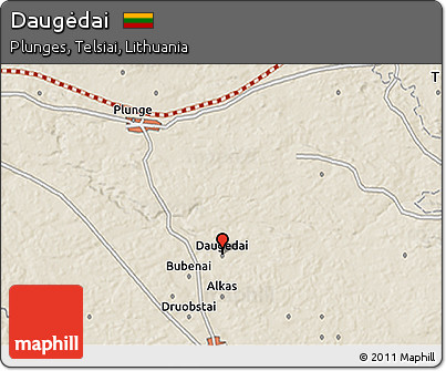 Shaded Relief 3D Map of Daugėdai