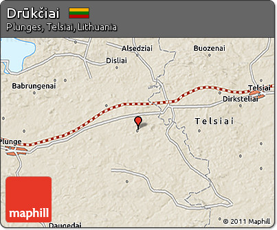 Shaded Relief 3D Map of Drūkčiai
