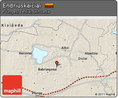 Shaded Relief 3D Map of Endriuškaičiai