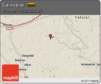 Shaded Relief 3D Map of Gaižupiai