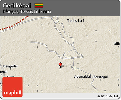 Shaded Relief 3D Map of Gedikėnai