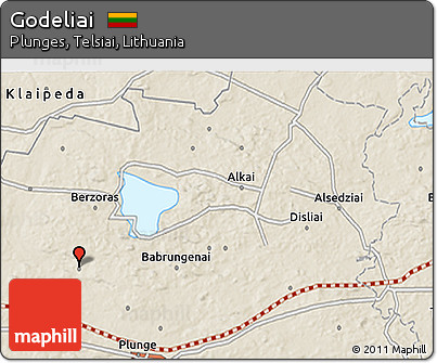 Shaded Relief 3D Map of Godeliai