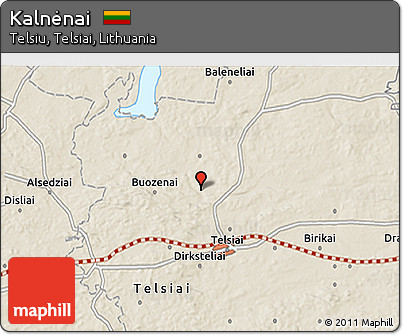 Shaded Relief 3D Map of Kalnėnai