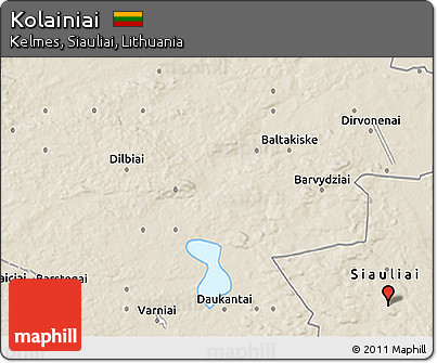 Shaded Relief 3D Map of Kolainiai