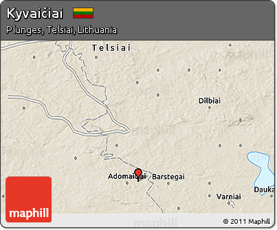 Shaded Relief 3D Map of Kyvaičiai