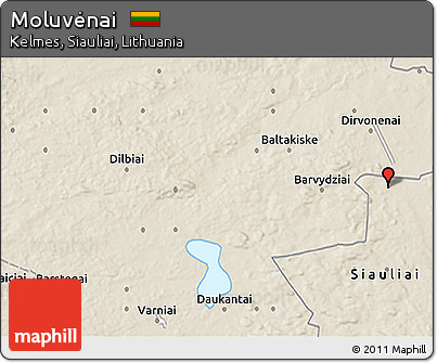 Shaded Relief 3D Map of Moluvėnai