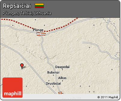 Shaded Relief 3D Map of Rėpšaičiai