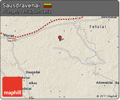 Shaded Relief 3D Map of Sausdravėnai