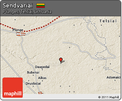 Shaded Relief 3D Map of Sendvariai