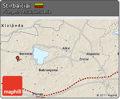 Shaded Relief 3D Map of Stirbaičiai