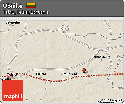 Shaded Relief 3D Map of Ubiškė