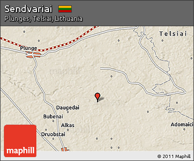 Shaded Relief 3D Map of Sendvariai