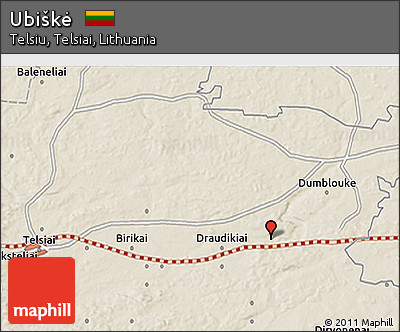 Shaded Relief 3D Map of Ubiškė