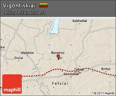 Shaded Relief 3D Map of Vigontiškiai