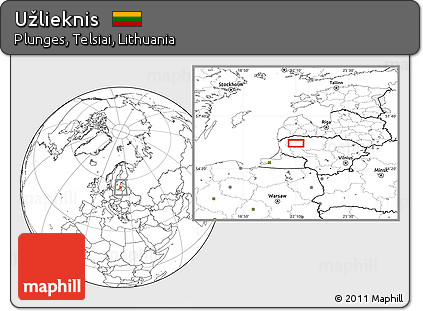 Blank Location Map of Užlieknis