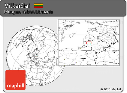 Blank Location Map of Vilkaičiai