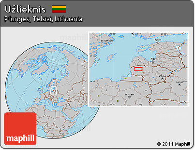 Gray Location Map of Užlieknis