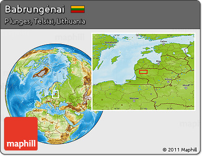 Physical Location Map of Babrungėnai