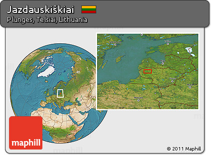 Satellite Location Map of Jazdauskiškiai