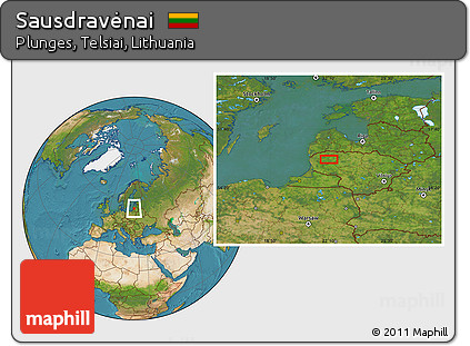 Satellite Location Map of Sausdravėnai