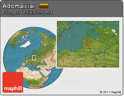 Satellite Location Map of Adomaičiai