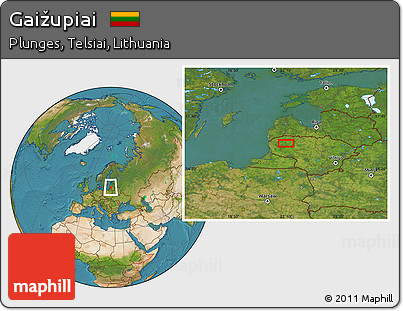 Satellite Location Map of Gaižupiai