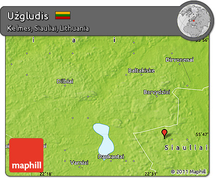 Physical Map of Užgludis