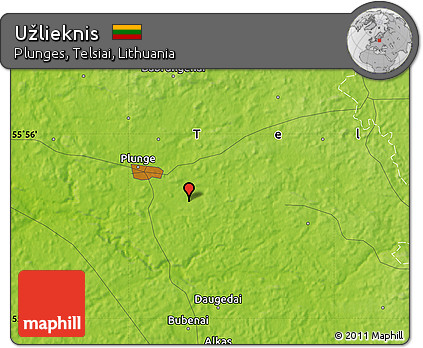 Physical Map of Užlieknis