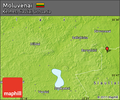 Physical Map of Moluvėnai