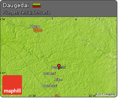 Physical Map of Daugėdai
