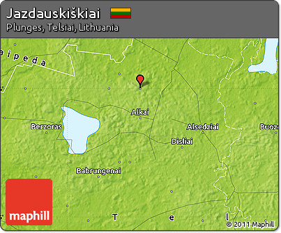 Physical Map of Jazdauskiškiai