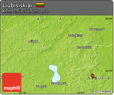 Physical Map of Liubišiškiai