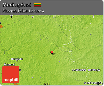 Physical Map of Medingėnai