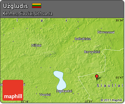 Physical Map of Užgludis