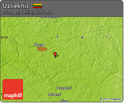 Physical Map of Užlieknis
