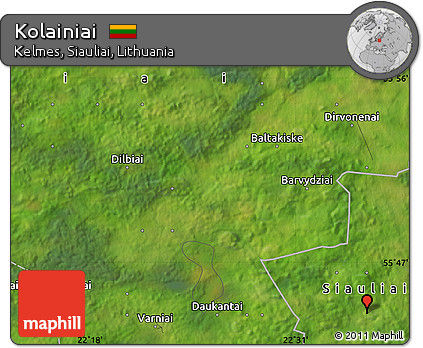 Satellite Map of Kolainiai