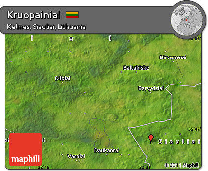Satellite Map of Kruopainiai