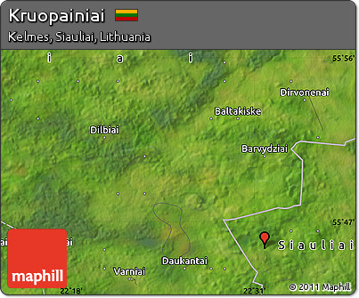 Satellite Map of Kruopainiai