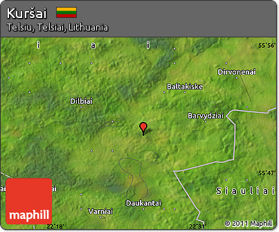 Satellite Map of Kuršai