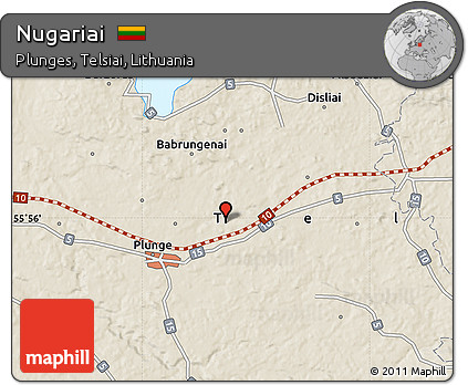 Shaded Relief Map of Nugariai