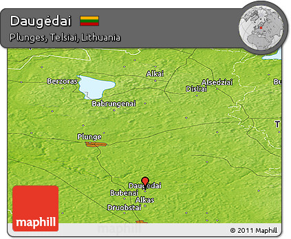 Physical Panoramic Map of Daugėdai