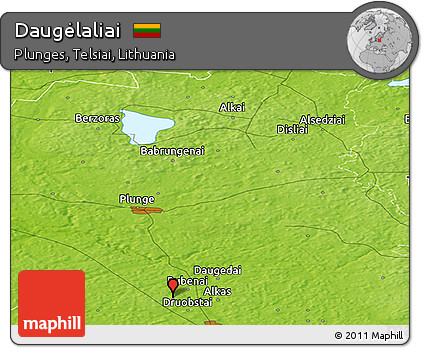 Physical Panoramic Map of Daugėlaliai