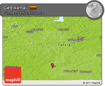 Physical Panoramic Map of Gedikėnai
