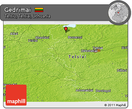 Physical Panoramic Map of Gedrimai