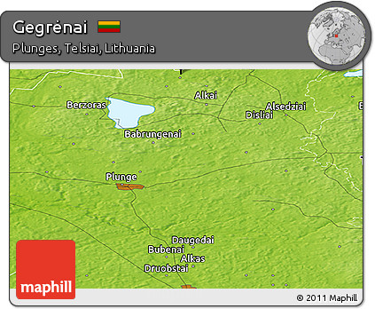 Physical Panoramic Map of Gegrėnai