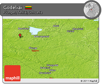 Physical Panoramic Map of Godeliai