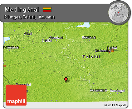 Physical Panoramic Map of Medingėnai