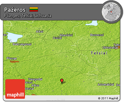 Physical Panoramic Map of Pažeros
