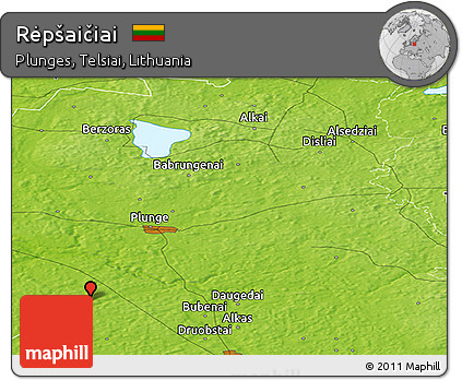 Physical Panoramic Map of Rėpšaičiai